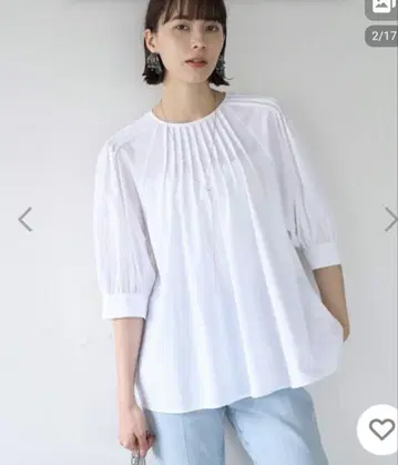 UNFILO 이지케어 핀턱 블라우스 화이트