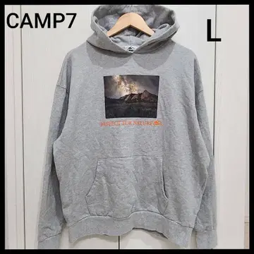 CAMP7 캠핑세븐 긴팔 후드티 그레이 남성용 L