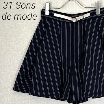 31 Sons de mode 큐롯 미니 기장 스트라이프 벨트 포함