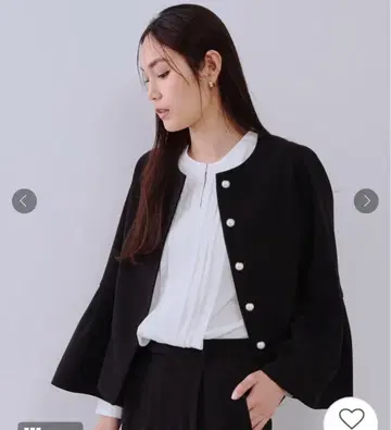 [ 출퇴근 세레모니 대응/셋업 가능 ] 펄 버튼 플레어 슬리브 자켓
