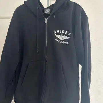 AVIREX 블랙 후드티