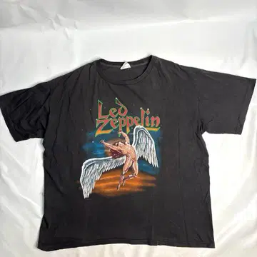 구제 의류 90s LED ZEPPELIN 락 밴드 데미지 T셔츠