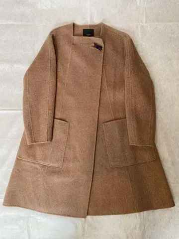 더블 페이스 노카라 A라인 코트