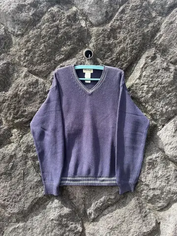 90s eddie bauer V넥 코튼 니트