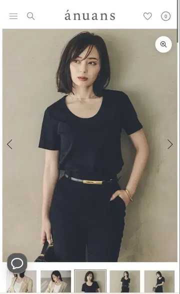 실크 터치 코튼 U넥 티셔츠