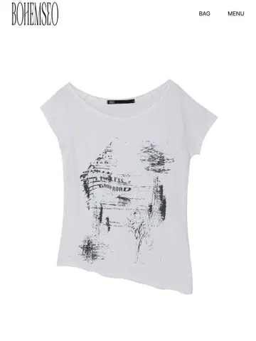 BOHEMSEO FUNKY SCOOP NECK TEE CONCH 셔츠