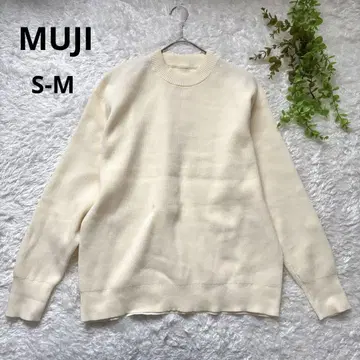 새상품급 MUJI 무인양품 미들 게이지 크루넥 스웨터 (S-M) 화이트