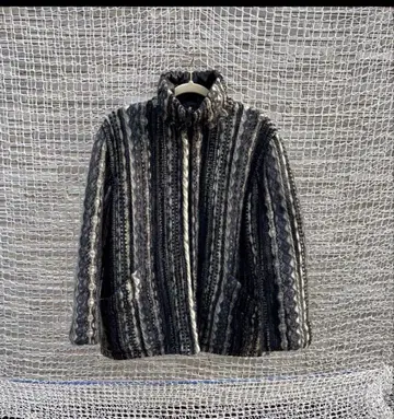 미쏘니 90s 3D 니트 후드 지퍼 이탈리아제 리버서블