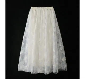 idem 이데 volume tulle butterfly dot skirt