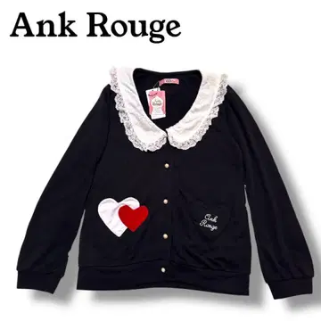 새상품 [ Ank Rouge ] 블랙 가디건 긴팔 레이스 칼라 하트