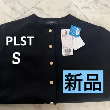 [ 새상품 ] PLST 울 블렌드 메탈 버튼 가디건 블랙 S