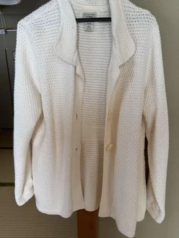 L.L.Bean 화이트 가디건 XL