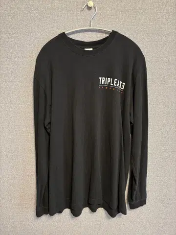TRIPLE AXE 블랙 롱 슬리브 T셔츠 XL