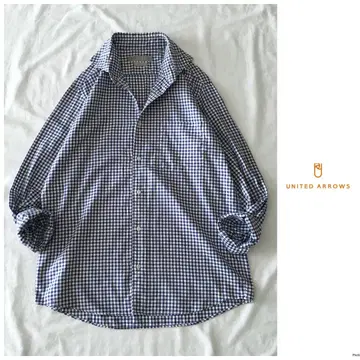 유나이티드 애로우즈 [세탁 가능] 깅엄 체크 셔츠 블라우스