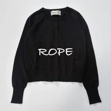 ROPE 로페 라메 혼방 크루넥 가디건 블랙 38 겉옷