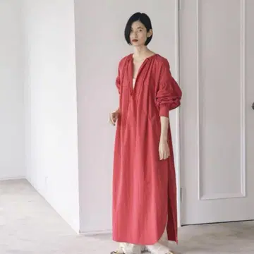 투데이풀 개더 카프탄 드레스 롱 원피스 핑크