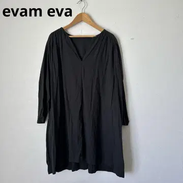 [새상품급] 케38 evam eva 에붐에바 셔츠 튜닉 블랙 면100%