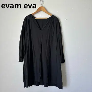 [새상품급] 케38 evam eva 에붐에바 셔츠 튜닉 블랙 면100%
