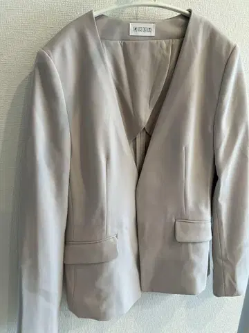 PLST 노카라 자켓 라이트 그레이