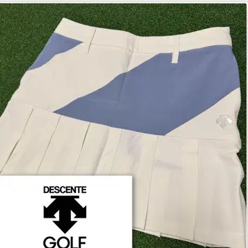 거의 새상품 DESCENTE 골프 여성용 스커트 화이트/블루