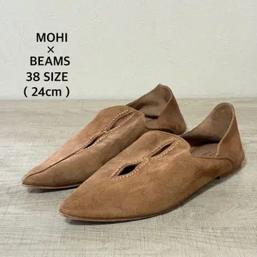 BEAMS x MOHI 스웨이드 바부쉬 카멜 38 사이즈