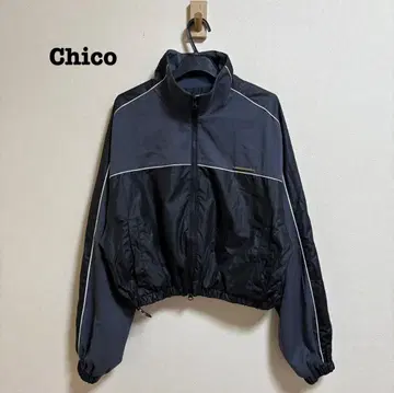 Chico 치코 파이핑 나일론 블루종 그레이