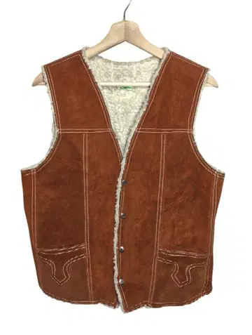 스웨이드 보아 웨스턴 가죽 베스트