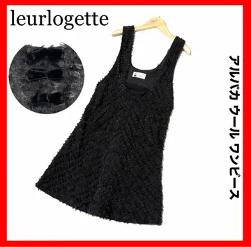 leurlogette 알파카 울 슬리브리스 원피스 리본 블랙