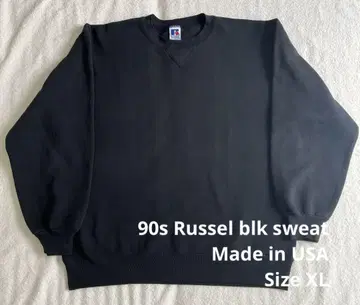 90s Russel 블랙 맨투맨 USA제 사이즈 XL