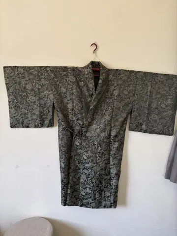 순수 실크 일본 의류 코트 겉옷 롱
