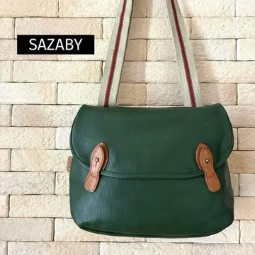 SAZABY 크로스 바디백 코팅 캔버스 x 가죽