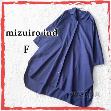 컨디션 최상 mizuiro ind 일본제 와이드 셔츠 칼라 코트 원피스