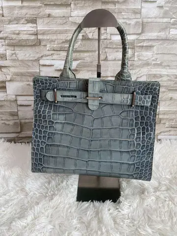 FURLA 엘레강트 크로커다일풍 토트백 그레이