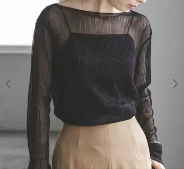 노블 라메 시어 크레이프 저지 롱 T셔츠