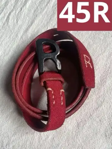 45R 새상품급 스웨이드 가죽 빨간색 벨트 R버클 45rpm