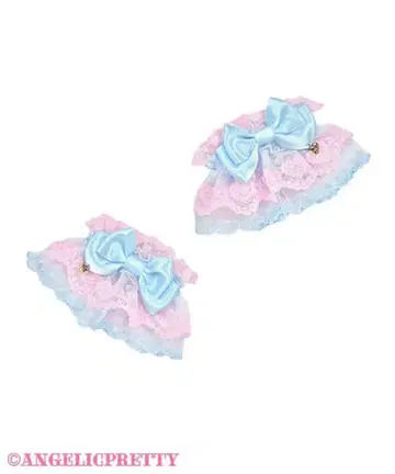 Angelic Pretty 하트 참 배색 소매 핑크x색스