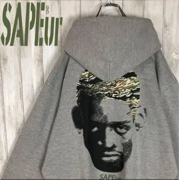 SAPEur 로드맨 백 프린트 후드티