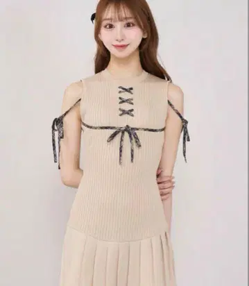 다리치 darich 도킹 레이스업 미니 원피스 베이지 FL