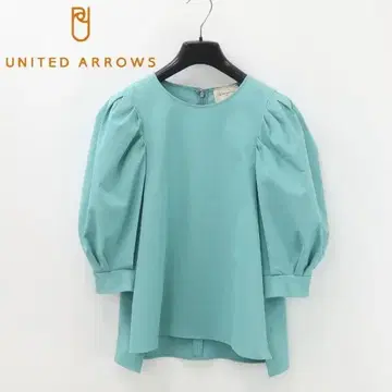 B7794 유나이티드 애로우즈 린넨 혼방 개더 블라우스 38