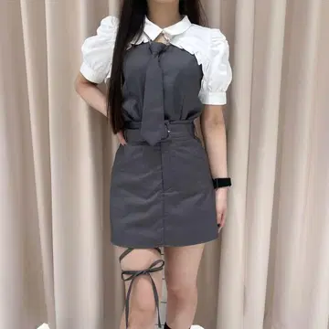 bubbles 버블스 넥타이 세트업 그레이
