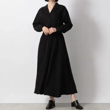오픈 카라 셔츠 원피스