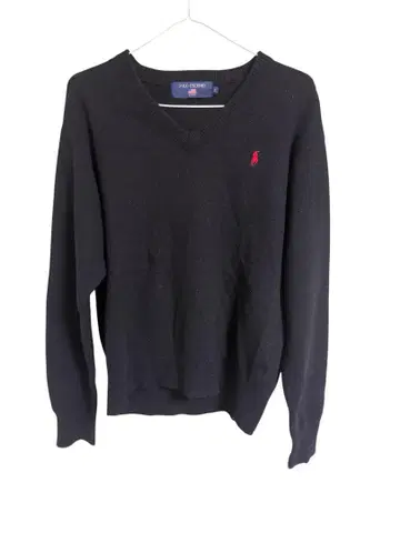 POLO GROUND SPORTS 블랙 V넥 스웨터 M