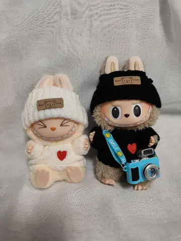 라부부 labubu 활 의류 의상 블랙 카메라 블루