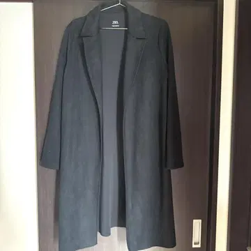 ZARA 페이크 스웨이드 코트 블랙 M
