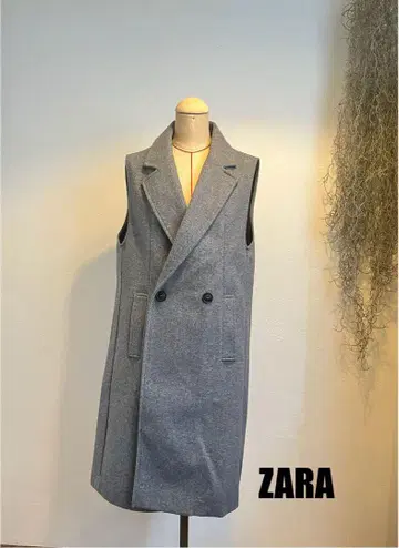 택 포함 미사용 새상품 ZARA 그레이 더블 브레스트 베스트 사이즈 S