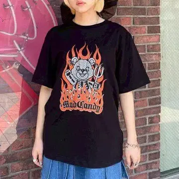 캔디 스트리퍼 MAD CANDY FIRE 셔츠 XL