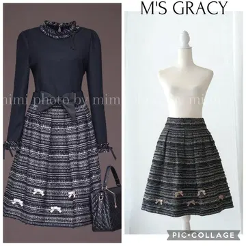 M'S GRACY*WEB 게재*트위드 리본 스커트