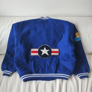 초레어 레어 80s 90s AVIREX 바시티 자켓 파랑 와펜