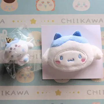 치이카와 산리오 헤어 클립 플로키 마스코트 시나모롤 2개 세트
