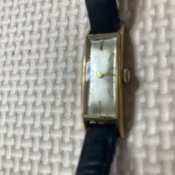 SEIKO 수동 와인딩 시계 골드 케이스 블랙 가죽